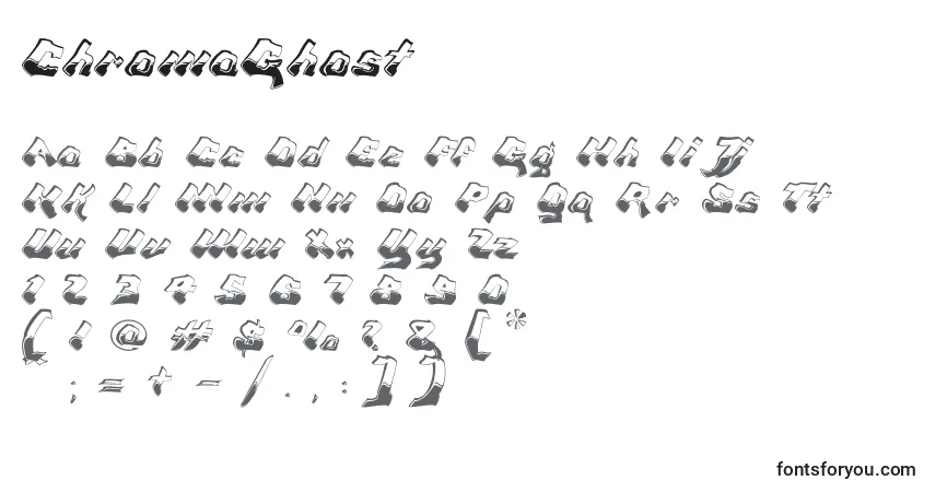 Schriftart ChromaGhost – Alphabet, Zahlen, spezielle Symbole