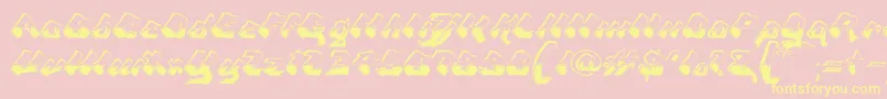 ChromaGhost-Schriftart – Gelbe Schriften auf rosa Hintergrund