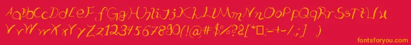 Typooo Font – Orange Fonts on Red Background
