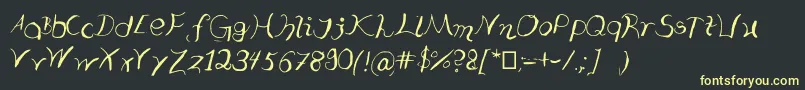 フォントTypooo – 黒い背景に黄色の文字