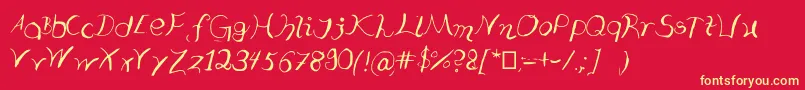 Typooo Font – Yellow Fonts on Red Background