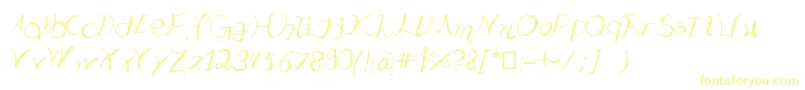 Typooo-Schriftart – Gelbe Schriften auf weißem Hintergrund