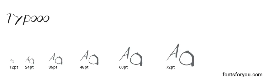 Размеры шрифта Typooo