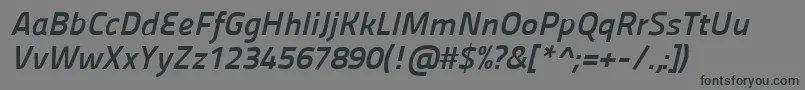 Panefresco750wtitalic Font – Black Fonts on Gray Background