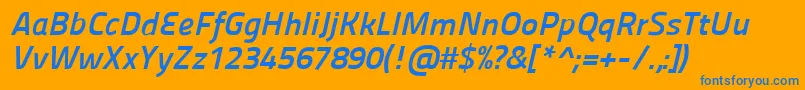 Panefresco750wtitalic Font – Blue Fonts on Orange Background