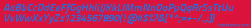Panefresco750wtitalic Font – Blue Fonts on Red Background