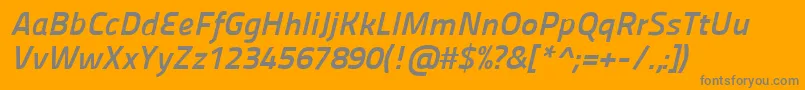 Panefresco750wtitalic Font – Gray Fonts on Orange Background