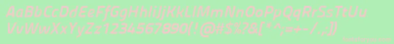 Panefresco750wtitalic Font – Pink Fonts on Green Background