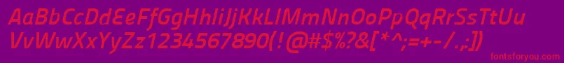 Panefresco750wtitalic Font – Red Fonts on Purple Background