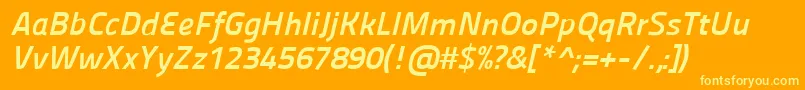 Panefresco750wtitalic Font – Yellow Fonts on Orange Background
