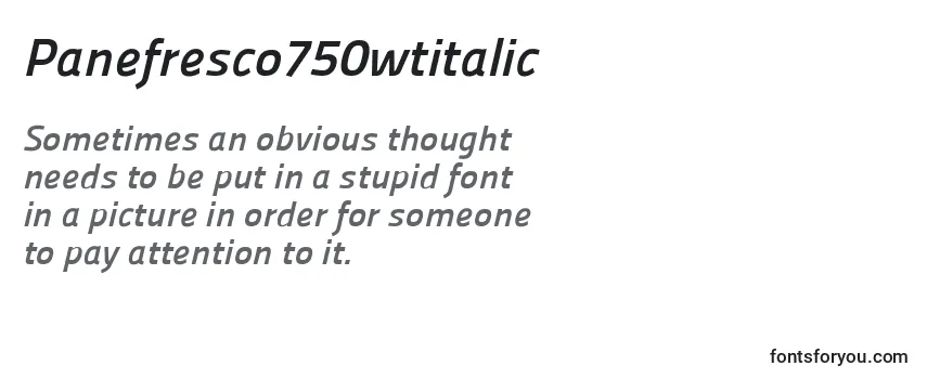 Review of the Panefresco750wtitalic Font