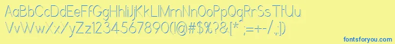 GrutchgroteskshadedCondensedlight Font – Blue Fonts on Yellow Background