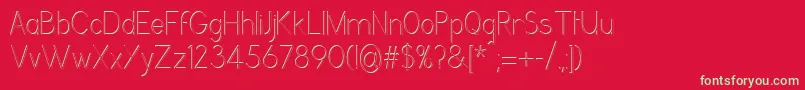 フォントGrutchgroteskshadedCondensedlight – 赤い背景に緑の文字