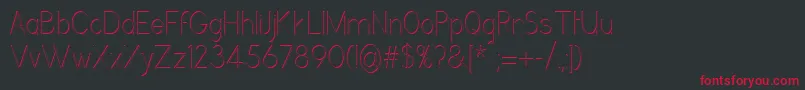 GrutchgroteskshadedCondensedlight Font – Red Fonts on Black Background