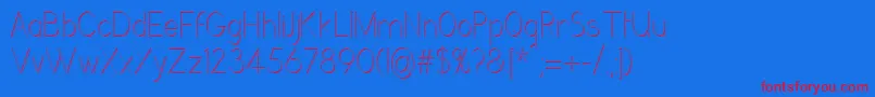 GrutchgroteskshadedCondensedlight Font – Red Fonts on Blue Background