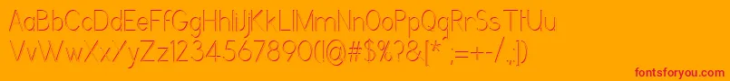 GrutchgroteskshadedCondensedlight-fontti – punaiset fontit oranssilla taustalla