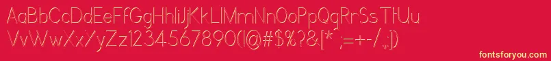 GrutchgroteskshadedCondensedlight Font – Yellow Fonts on Red Background