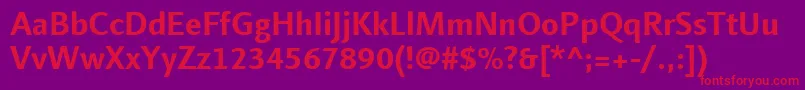 LinotypefinneganBold Font – Red Fonts on Purple Background