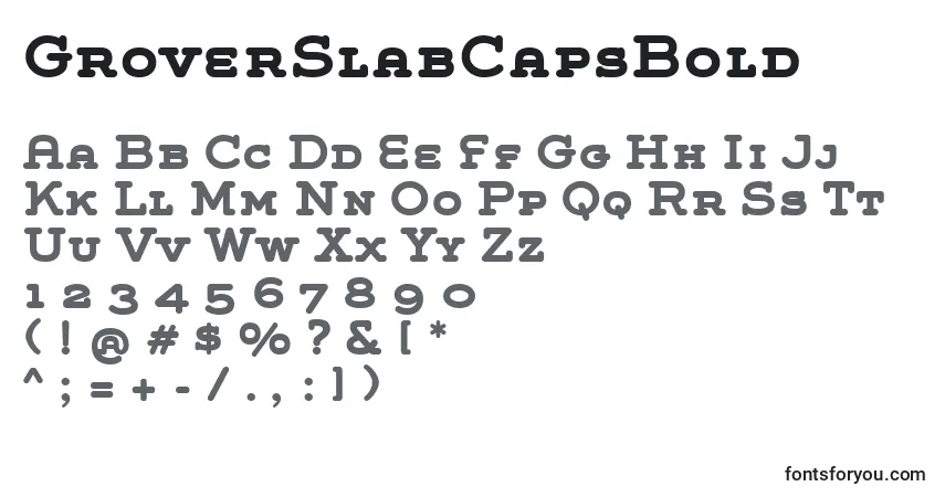 Шрифт GroverSlabCapsBold – алфавит, цифры, специальные символы