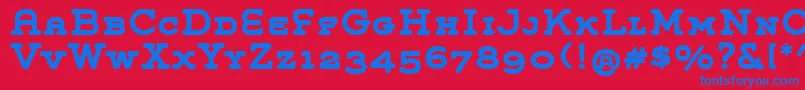 GroverSlabCapsBold Font – Blue Fonts on Red Background