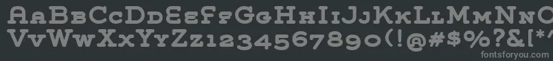 GroverSlabCapsBold-fontti – harmaat kirjasimet mustalla taustalla