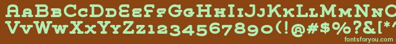 GroverSlabCapsBold Font – Green Fonts on Brown Background