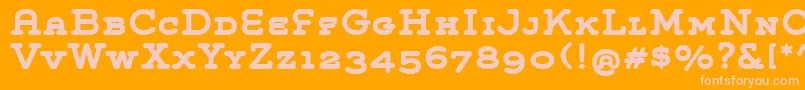 GroverSlabCapsBold-Schriftart – Rosa Schriften auf orangefarbenem Hintergrund