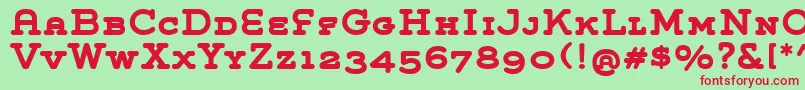 GroverSlabCapsBold Font – Red Fonts on Green Background