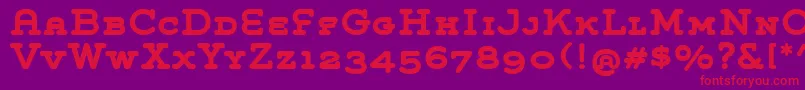 GroverSlabCapsBold Font – Red Fonts on Purple Background