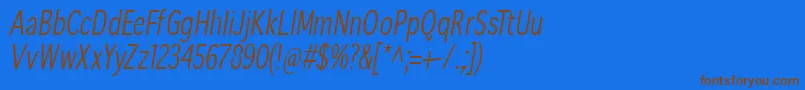SansibarcxCondensedoblique Font – Brown Fonts on Blue Background