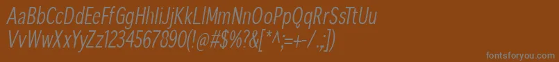 フォントSansibarcxCondensedoblique – 茶色の背景に灰色の文字