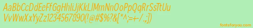 SansibarcxCondensedoblique Font – Orange Fonts on Green Background