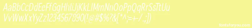 SansibarcxCondensedoblique Font – White Fonts on Yellow Background