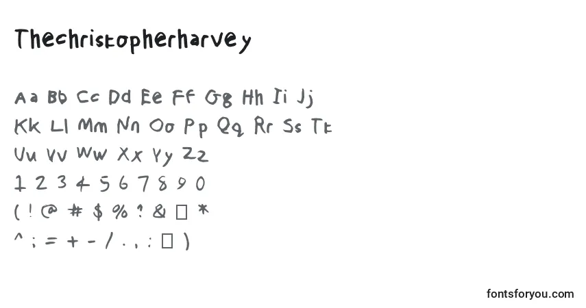 Czcionka Thechristopherharvey – alfabet, cyfry, specjalne znaki