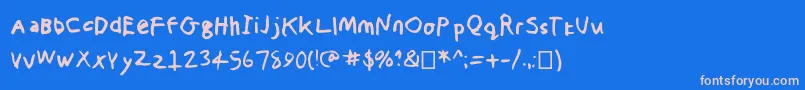 Thechristopherharvey Font – Pink Fonts on Blue Background