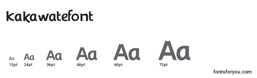 Kakawatefont Font Sizes