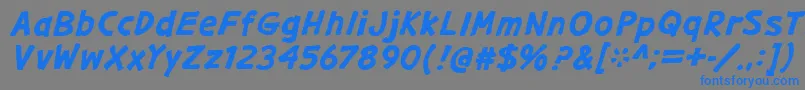 フォントGargleExBdIt – 灰色の背景に青い文字