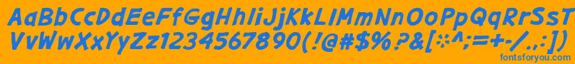 GargleExBdIt Font – Blue Fonts on Orange Background