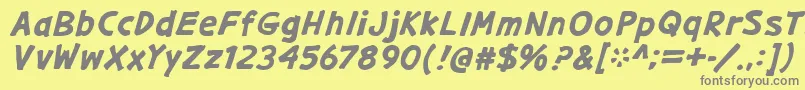 フォントGargleExBdIt – 黄色の背景に灰色の文字