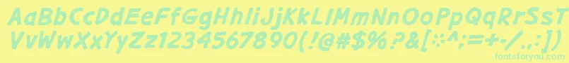 GargleExBdIt Font – Green Fonts on Yellow Background