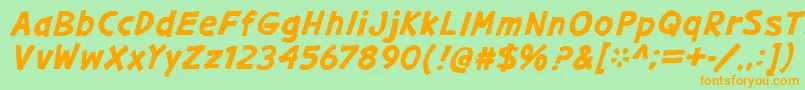 GargleExBdIt Font – Orange Fonts on Green Background