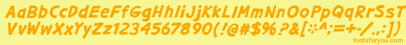 GargleExBdIt Font – Orange Fonts on Yellow Background