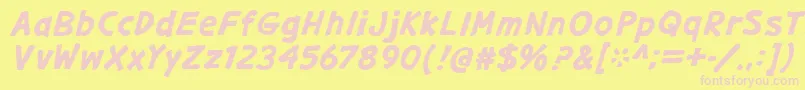 GargleExBdIt Font – Pink Fonts on Yellow Background