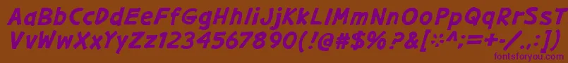 GargleExBdIt Font – Purple Fonts on Brown Background