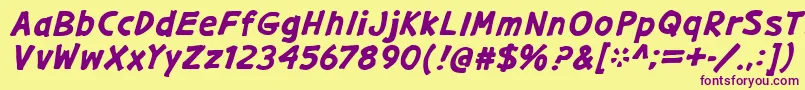GargleExBdIt Font – Purple Fonts on Yellow Background