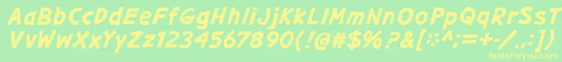 GargleExBdIt Font – Yellow Fonts on Green Background