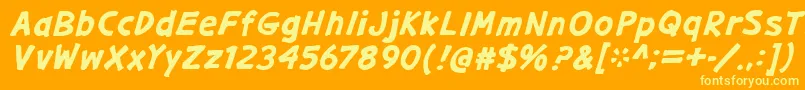 GargleExBdIt Font – Yellow Fonts on Orange Background