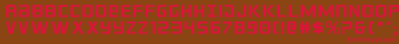 フォントCrixusexp – 赤い文字が茶色の背景にあります。