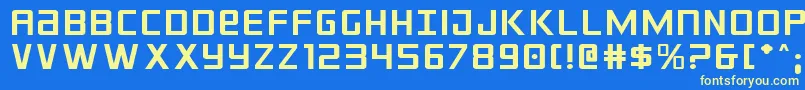 Crixusexp Font – Yellow Fonts on Blue Background