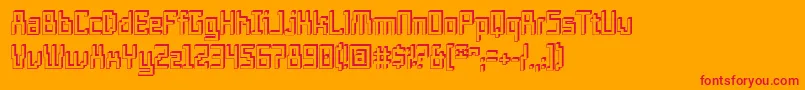 フォントTemploSombra – オレンジの背景に赤い文字